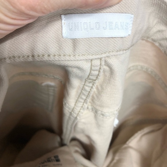 Uniqlo Wide High Waist Straight Jeans Women Sz 29X31 Loose Beige Preppy Casual - Picture 8 of 8